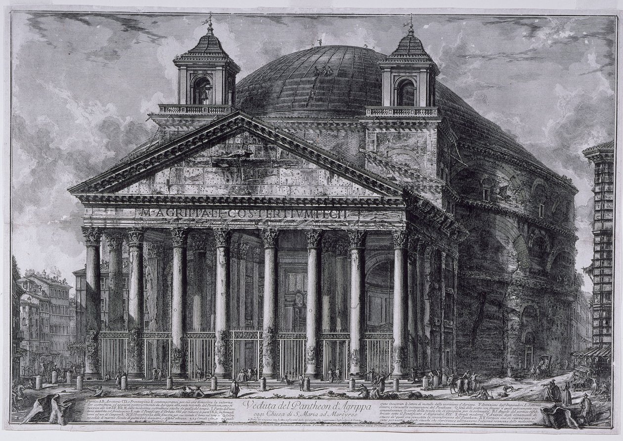 Udsigt over Pantheon of Agrippa, ca. 1761 (raderinger) af Giovanni Battista Piranesi