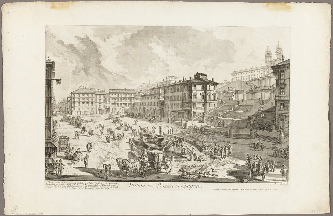 Udsigt over Piazza di Spagna, fra Udsigt over Rom af Giovanni Battista Piranesi