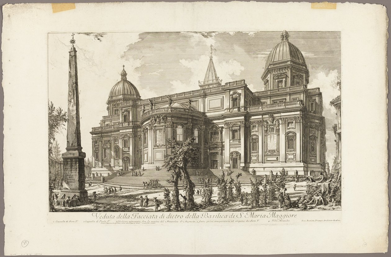 Udsigt over den bageste indgang til basilikaen S. Maria Maggiore, fra udsigt over Rom af Giovanni Battista Piranesi