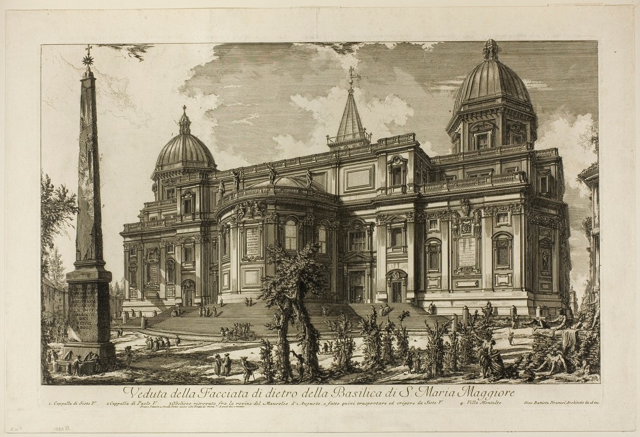 Udsigt over den bagerste indgang til basilikaen S. Maria Maggiore, fra udsigt over Rom af Giovanni Battista Piranesi