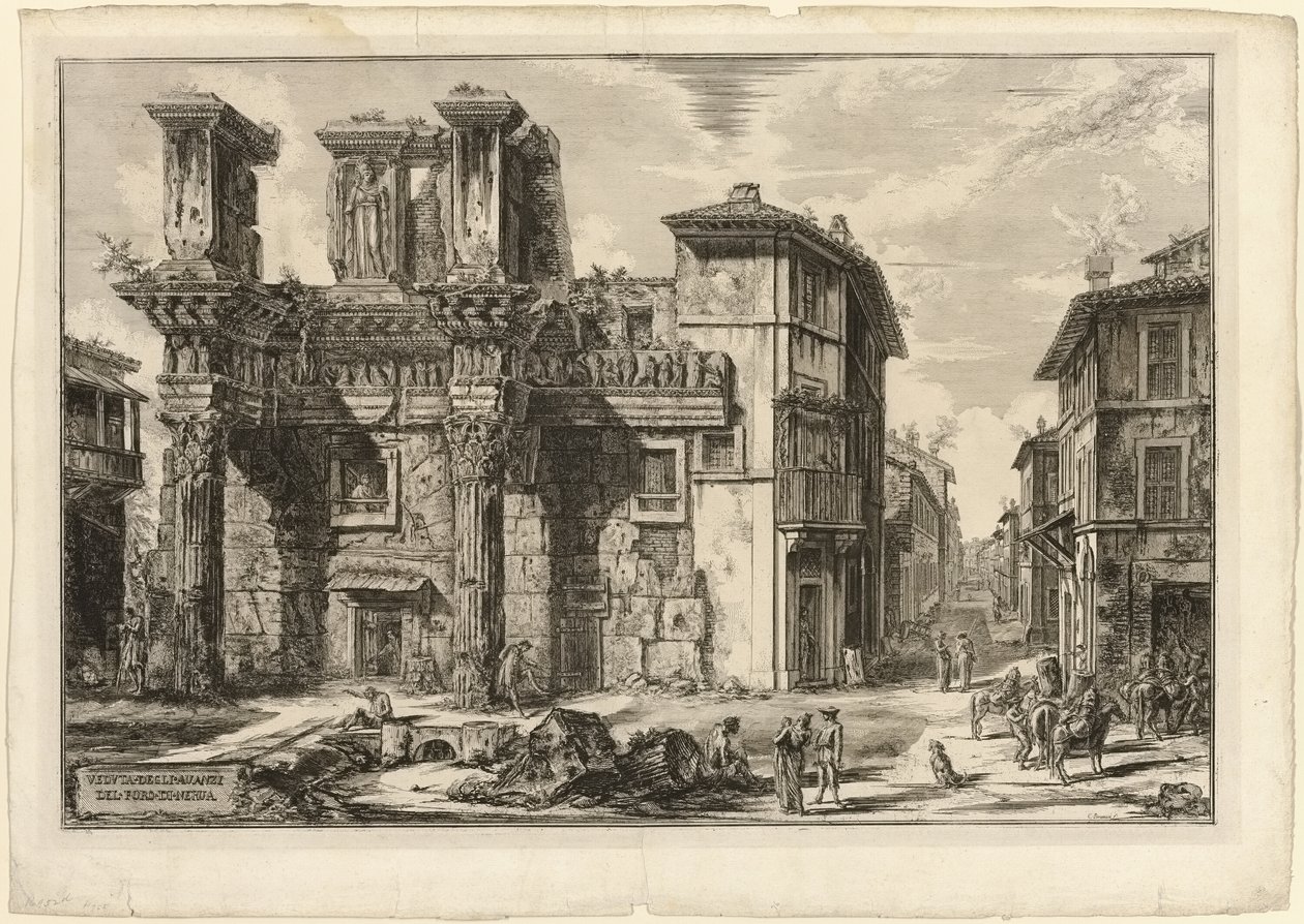 Udsigt over resterne af Forum of Nerva, fra udsigt over Rom af Giovanni Battista Piranesi