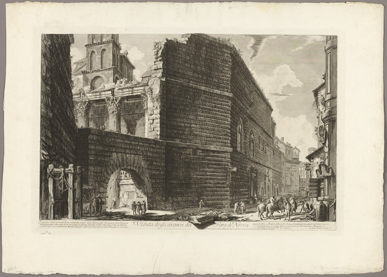 Udsigt over resterne af Forum of Nerva, fra udsigt over Rom af Giovanni Battista Piranesi