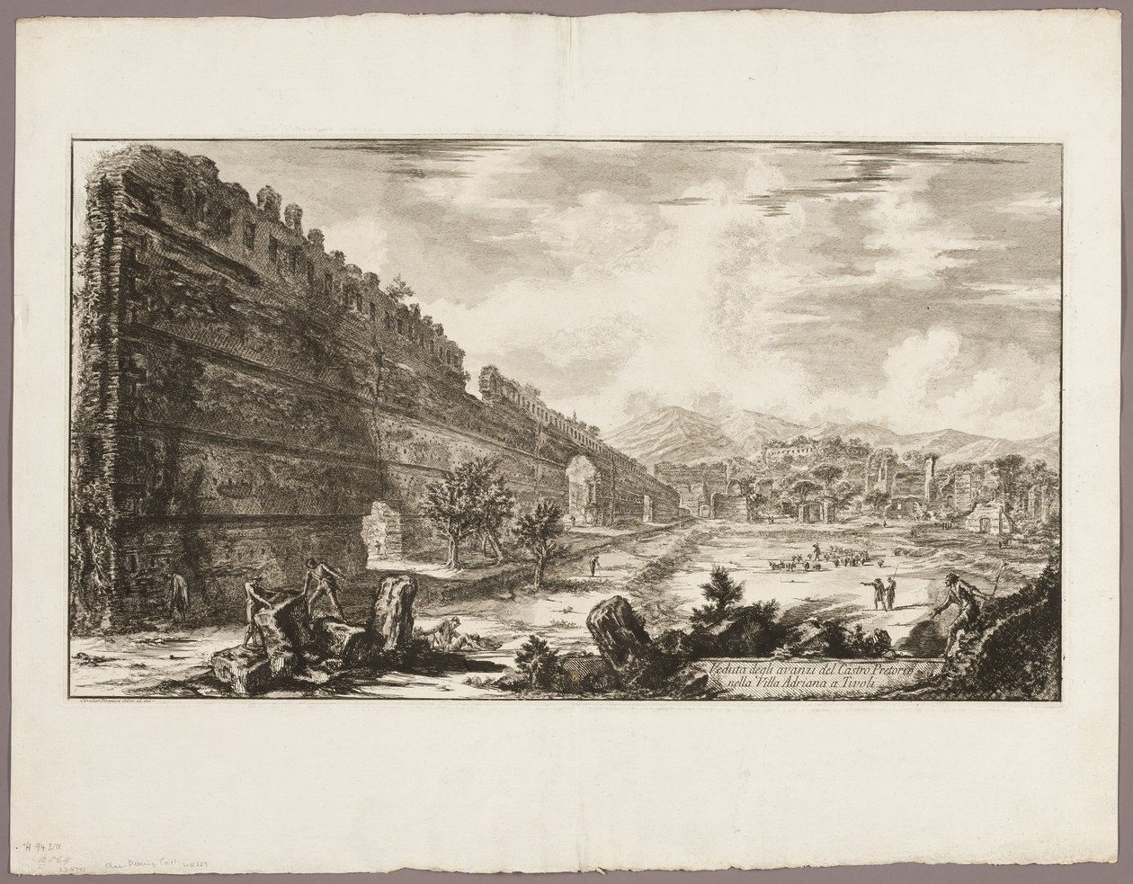 Udsigt over resterne af prætorianerfortet [Poecile], Hadrians Villa, Tivoli, fra Views of Rome af Giovanni Battista Piranesi