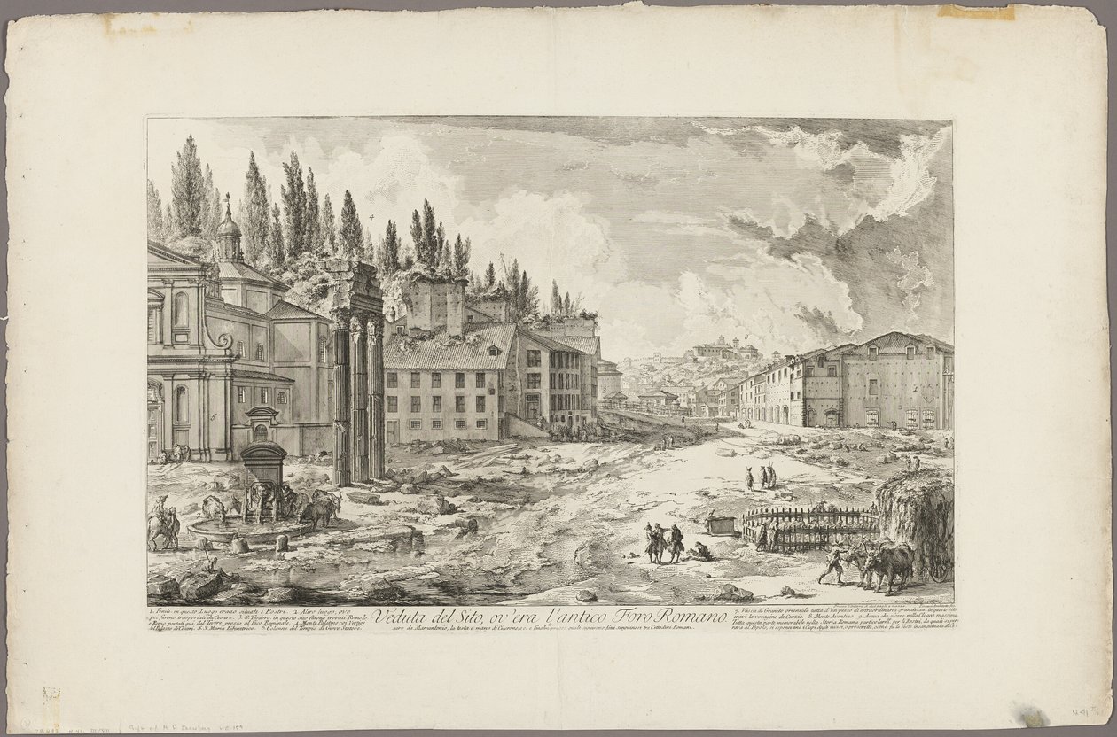 Udsigt over stedet for det antikke Forum Romanum, fra Udsigt over Rom af Giovanni Battista Piranesi