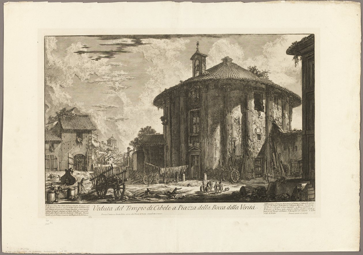 Udsigt over Cybele-templet på Piazzaen i Bocca della Verità, fra udsigt over Rom af Giovanni Battista Piranesi