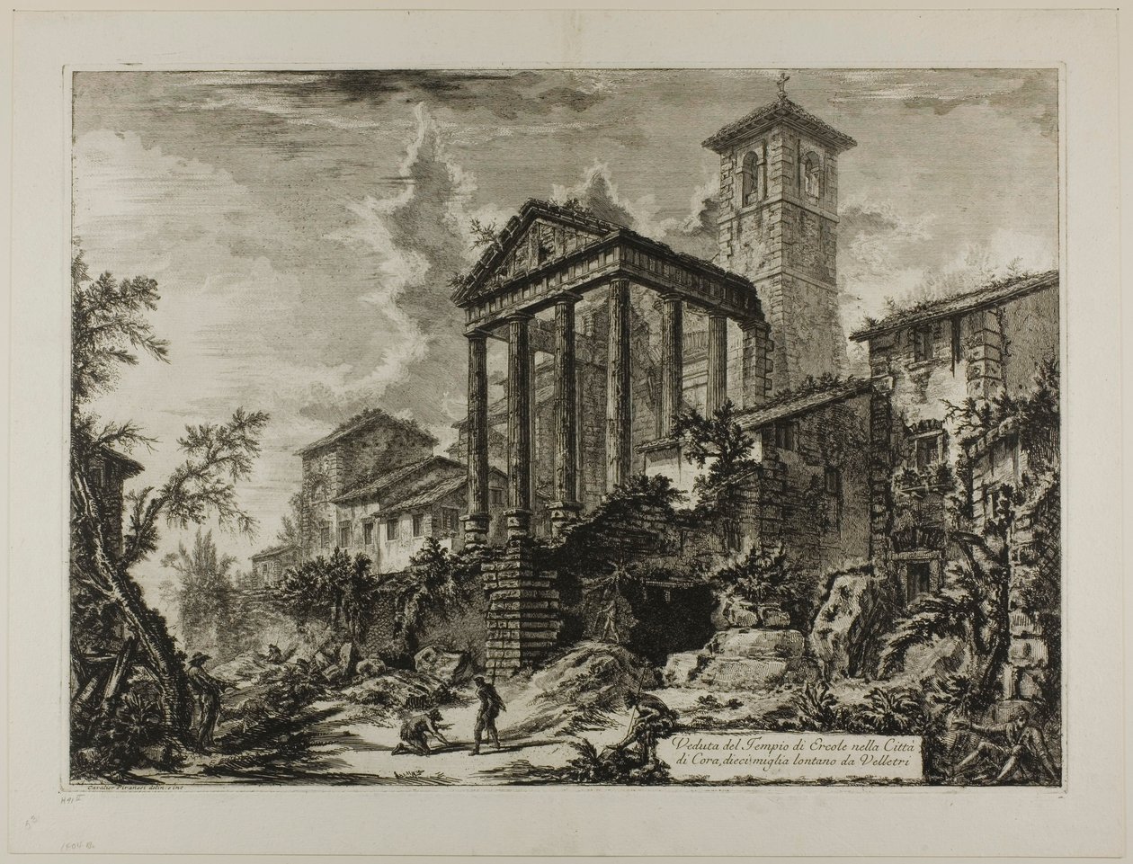 Udsigt over Hercules-templet ved Cori, ti miles væk fra Velletri, fra Views of Rome af Giovanni Battista Piranesi