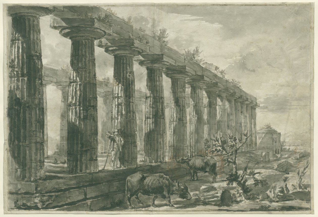 Udsigt over "Juno-templet" ved Paestum af Giovanni Battista Piranesi
