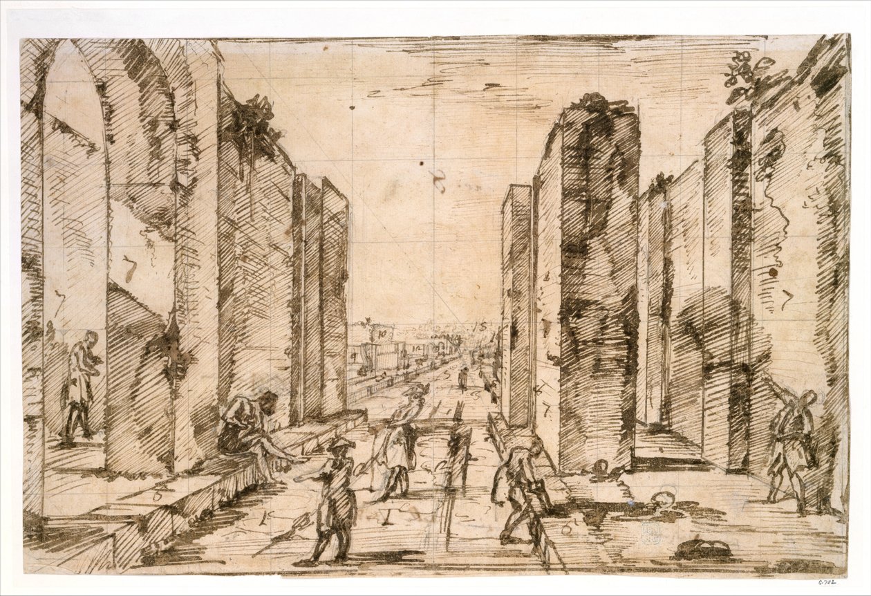 Udsigt gennem Herculaneumporten, Pompeji af Giovanni Battista Piranesi