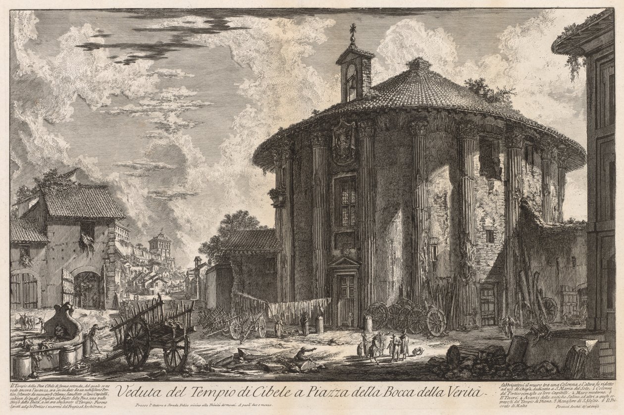 Udsigt over Rom: Cybele-templet, 1758. af Giovanni Battista Piranesi