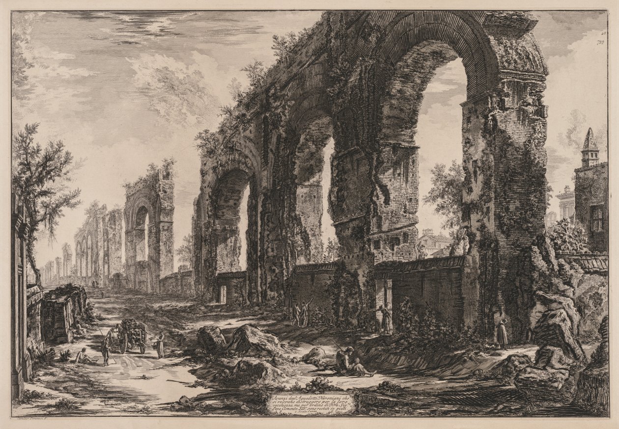 Udsigt over Rom: Akvædukten af Nero, 1775. af Giovanni Battista Piranesi