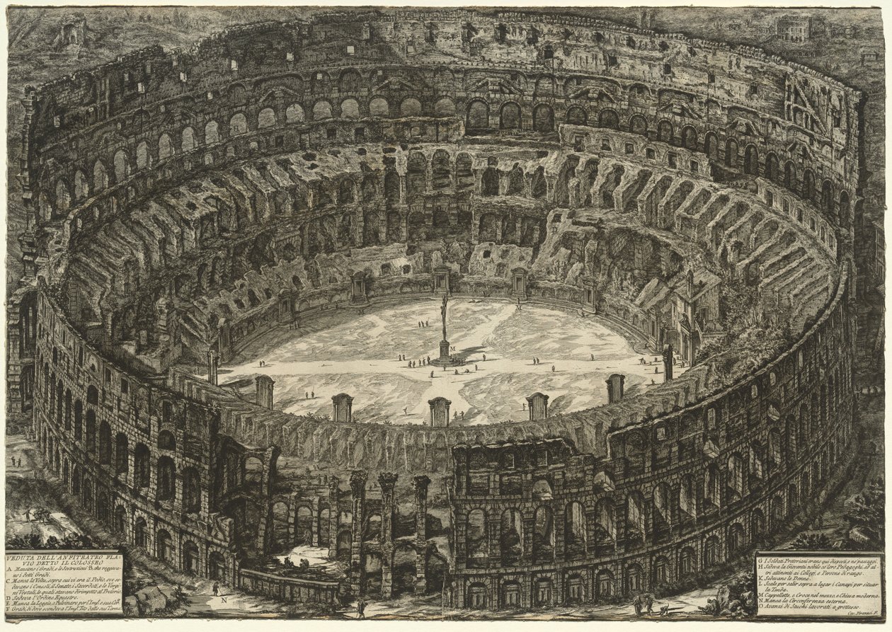 Udsigt over Rom: Colosseum af Giovanni Battista Piranesi