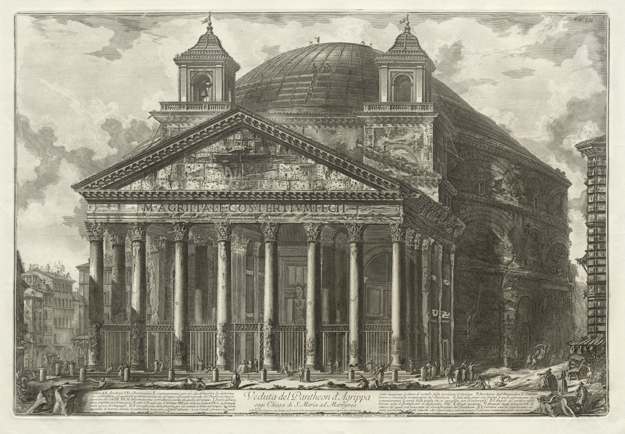Udsigt over Rom: Pantheon, 1761. af Giovanni Battista Piranesi