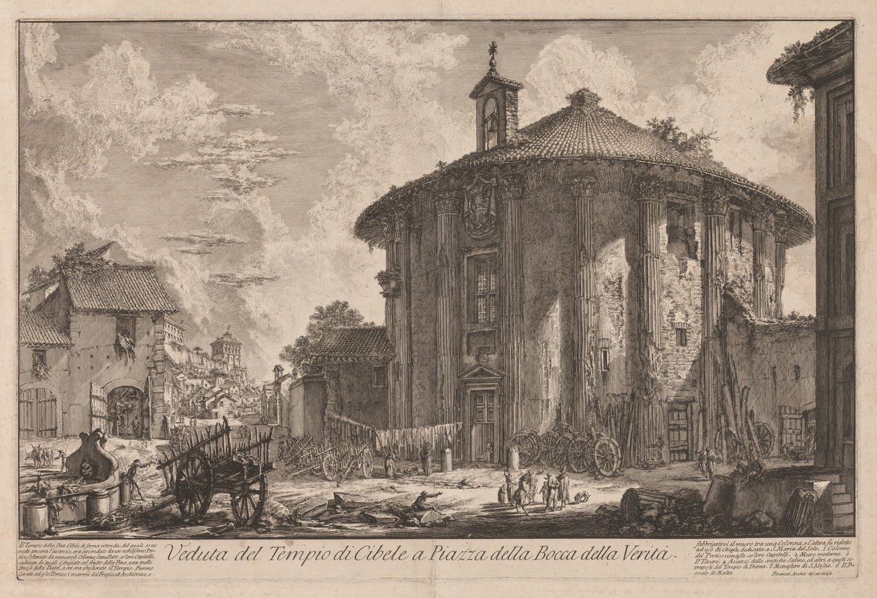 Udsigt over Rom: Portunus-templet (?) af Giovanni Battista Piranesi