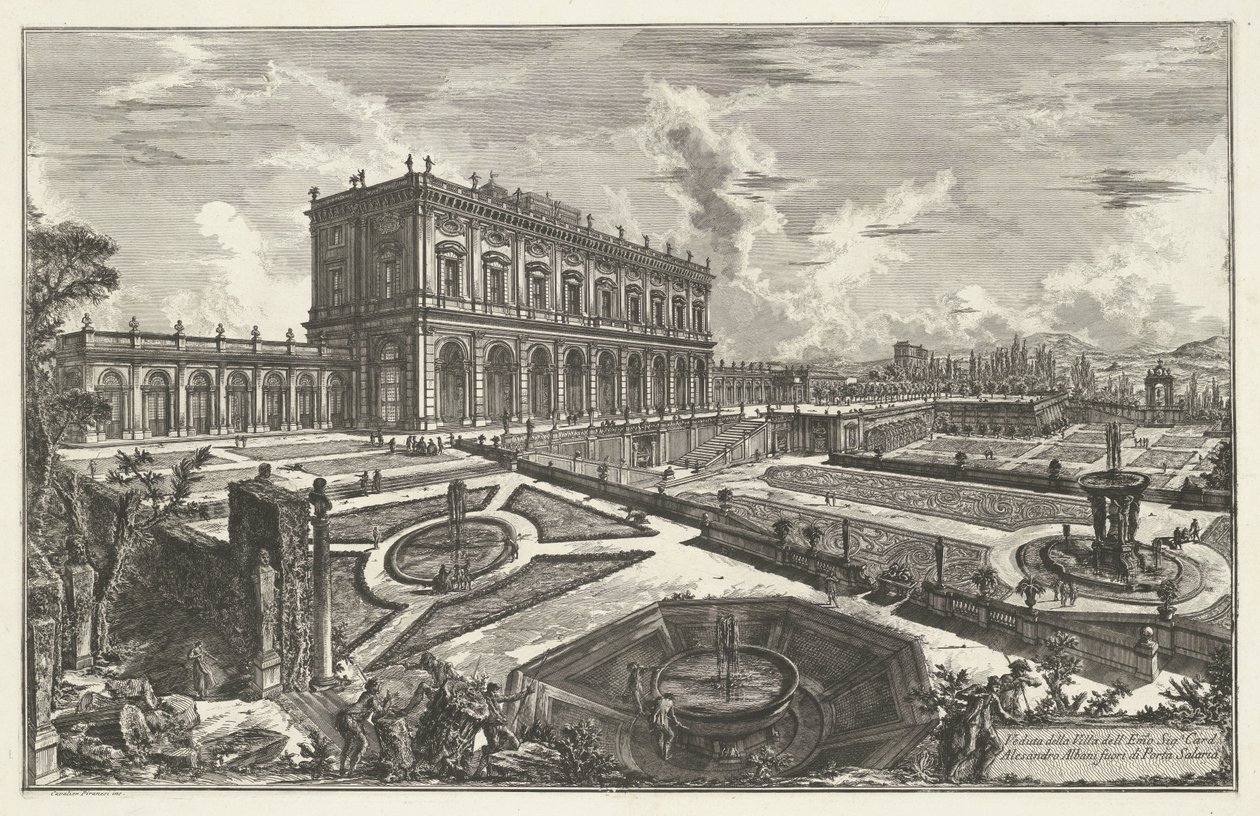 Villa Albani te Rom Udsigt over Villa dell