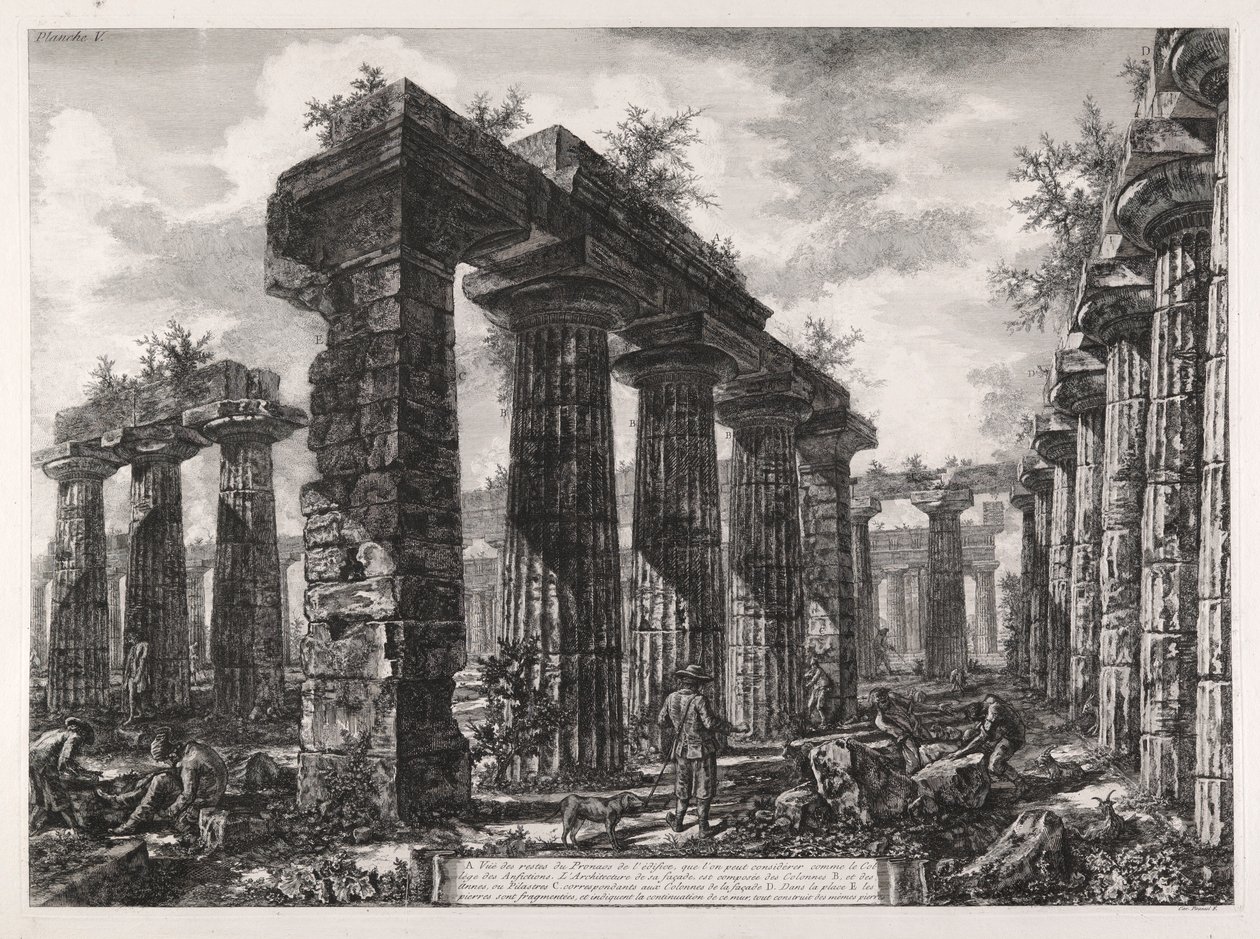 Udsigt over resterne af Pronaos af af Giovanni Battista Piranesi