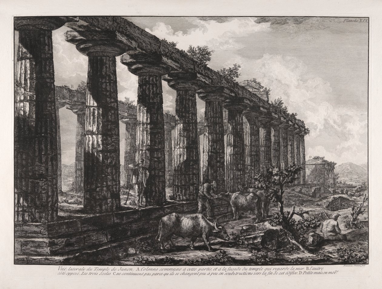Set fra siden af ​​Juno-templet af Giovanni Battista Piranesi