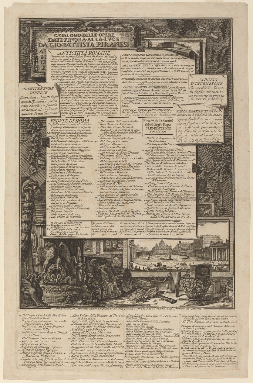 Katalog over de værker, der hidtil er givet til Lvce af Gio Battista Piranesi af Giovanni Battista Piranesi and Francesco Piranesi