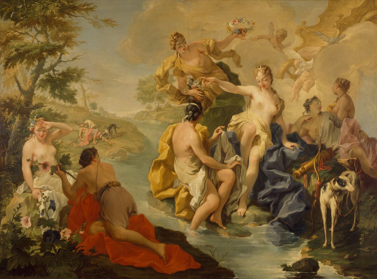 Diana og Actaeon af Giovanni Battista Pittoni