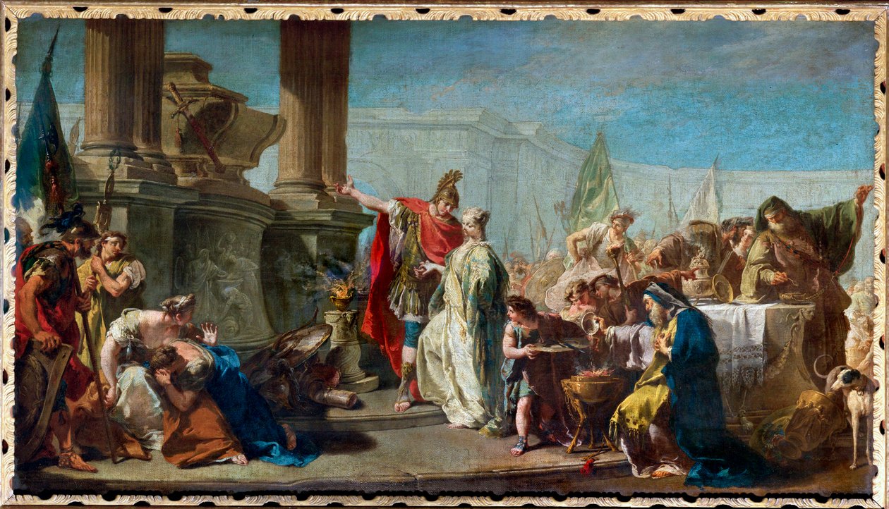 Polyxena, datter af Priamos, konge af Troja, ofres som soning til den døde Achilles