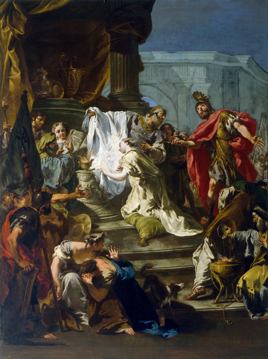 Ofring af Jeftas datter, af Giovanni Battista Pittoni den Yngre af Giovanni Battista Pittoni