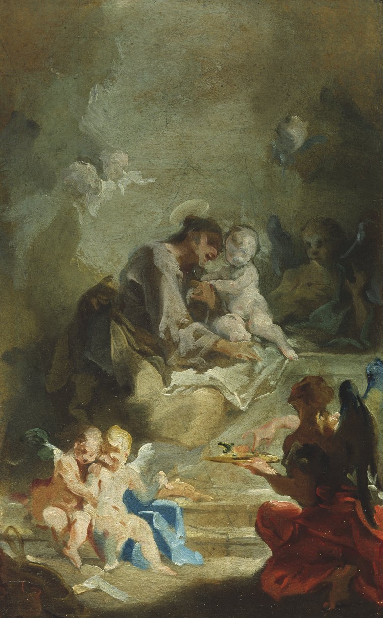 Sankt Antonius af Padua tilbeder Kristusbarnet, ca. 1730 af Giovanni Battista Pittoni