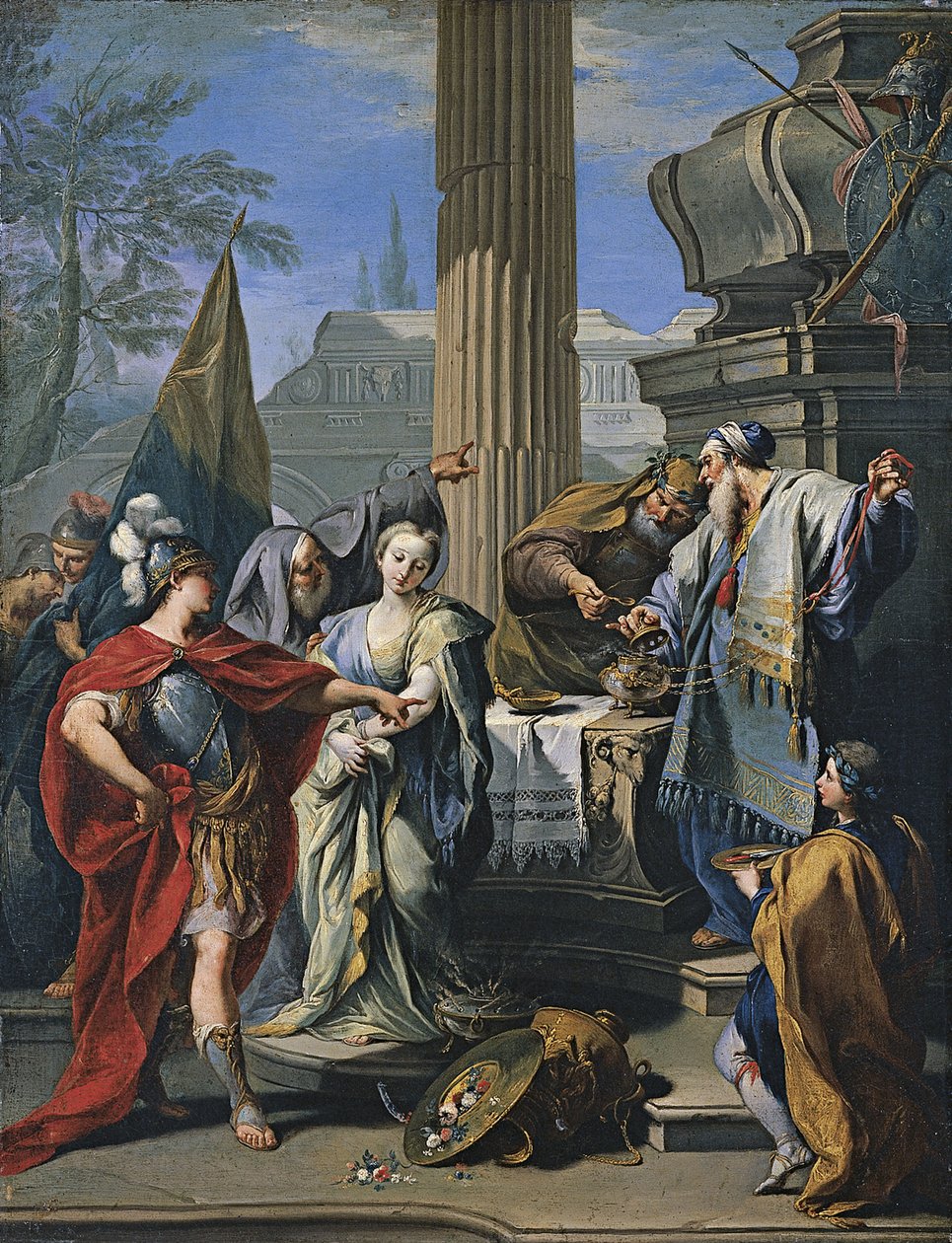 Ofringen af Polyxena af Giovanni Battista Pittoni