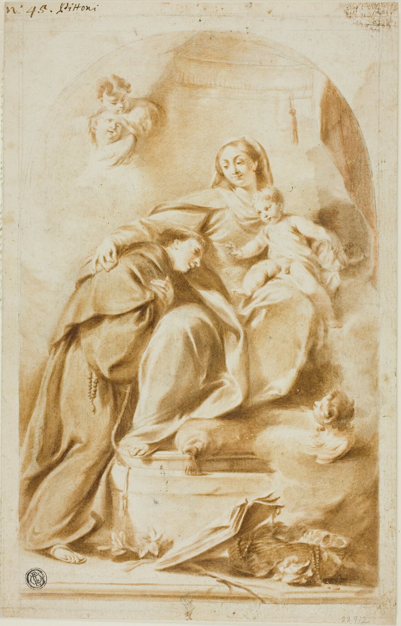 Madonna og barn med Sankt Antonius af Padua af Giovanni Battista Pittoni the Younger