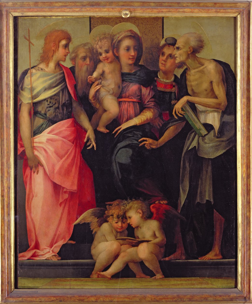 Madonna og barn med hellige, ca. 1518 (for detaljer se 75783) af Giovanni Battista Rosso Fiorentino