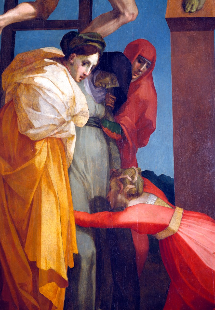 Nedstigningen fra korset, detalje af kvinderne, 1521 paneldetalje af 85135 af Giovanni Battista Rosso Fiorentino