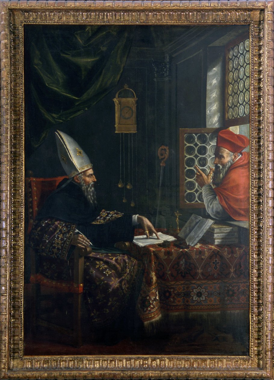 Sankt Hieronymus viser sig for Sankt Augustin af Giovanni Battista Tassinari