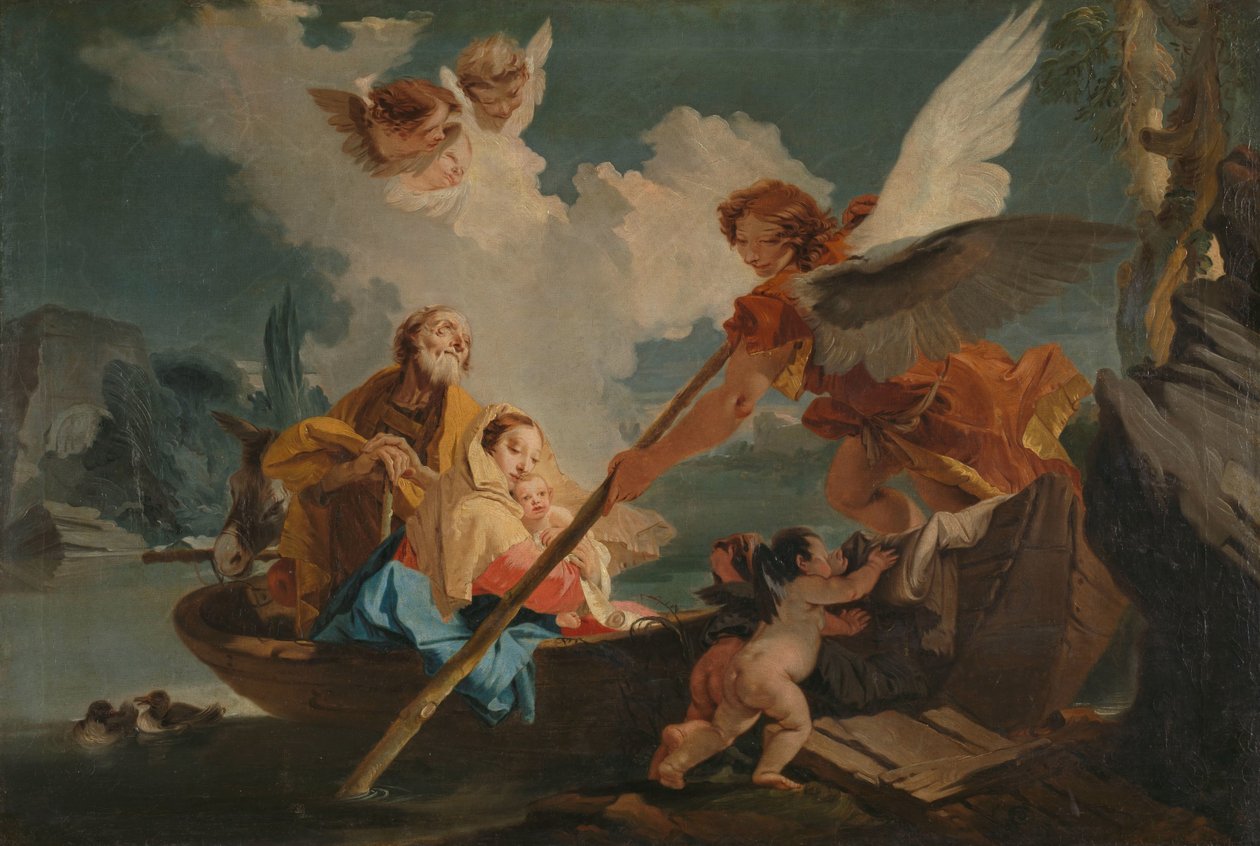 Flyvning til Egypten af Giovanni Battista Tiepolo (follower of)