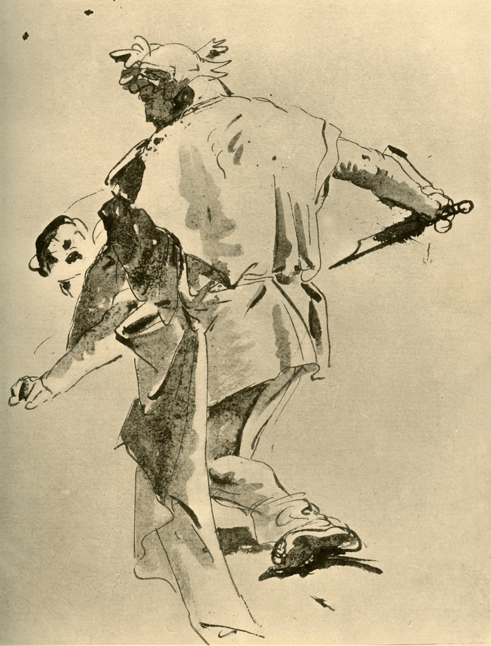 En mand, der stikker en dreng, midten af det 18. århundrede, 1928 af Giovanni Battista Tiepolo