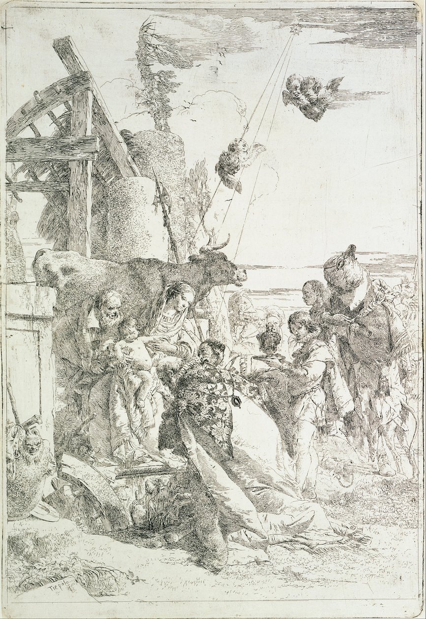Tilbedelse af de hellige tre konger af Giovanni Battista Tiepolo