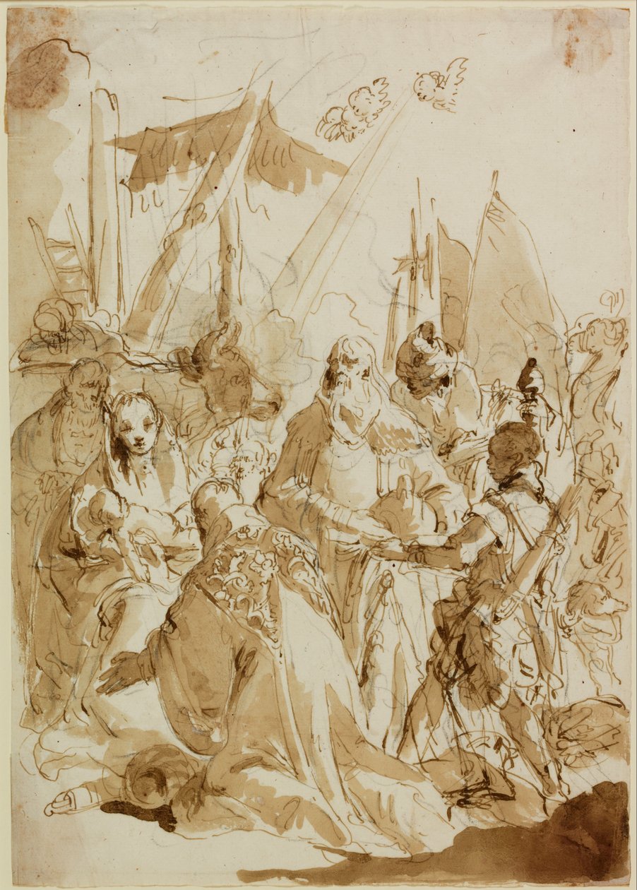 Tilbedelse af de hellige tre konger af Giovanni Battista Tiepolo