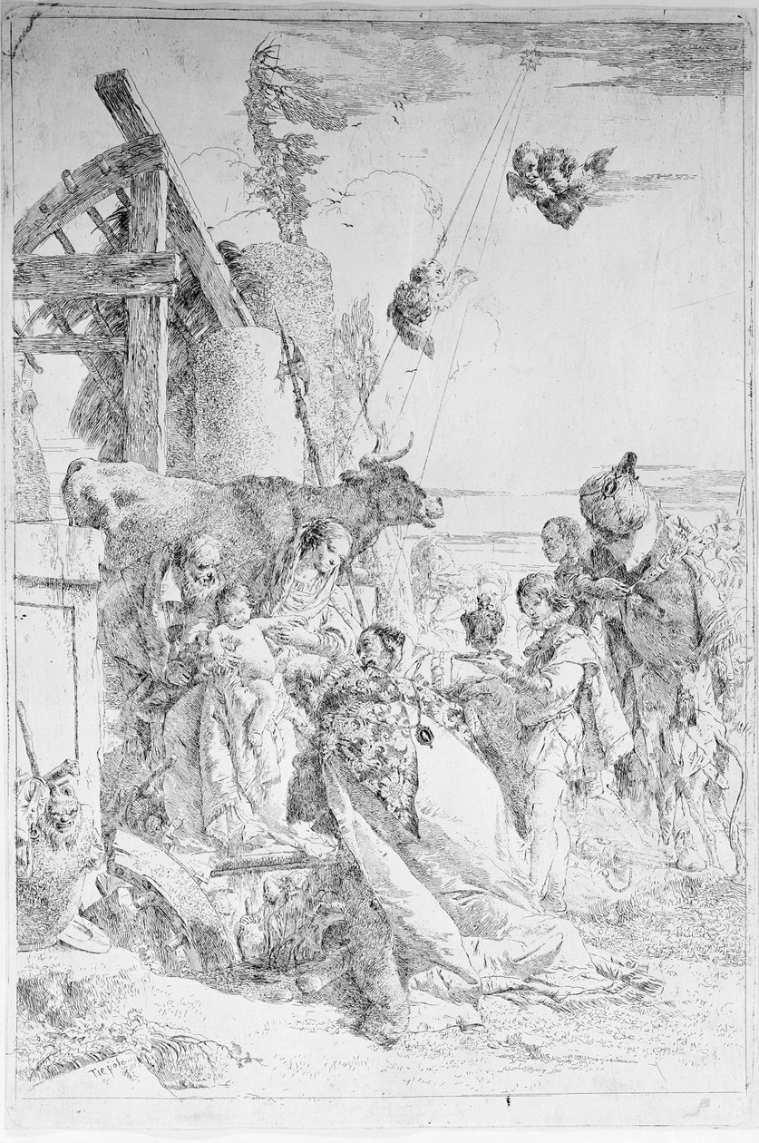 Tilbedelse af Magi, ca. 1753 . af Giovanni Battista Tiepolo