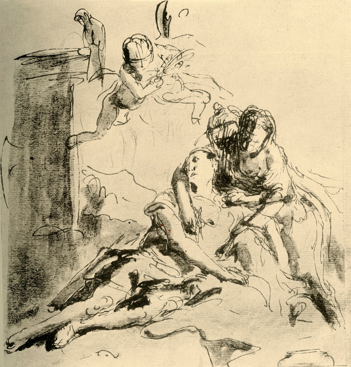 Angelica plejer Medors sår, c1757, 1928 af Giovanni Battista Tiepolo