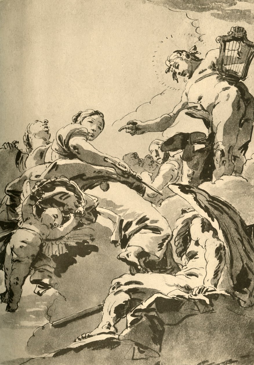 Apollo, Muserne og Chronos, c1730, 1928 af Giovanni Battista Tiepolo