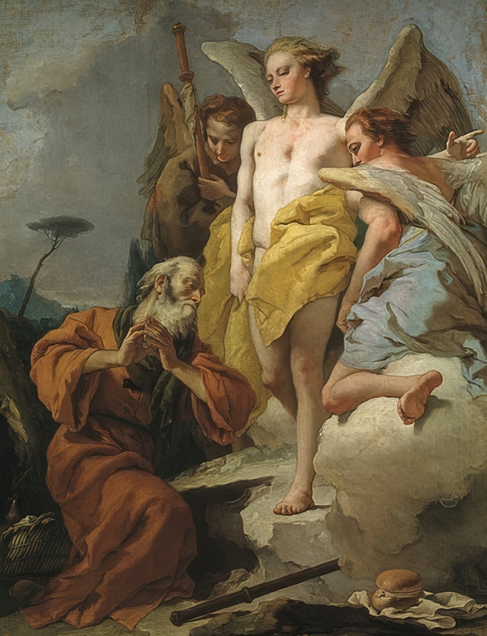 Besøg af de tre engle til Abraham. Omkring 1770 af Giovanni Battista Tiepolo