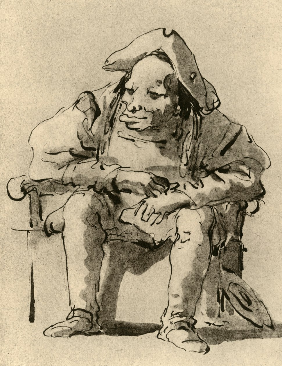 Karikatur af en siddende mand, midten af det 18. århundrede, 1928 af Giovanni Battista Tiepolo