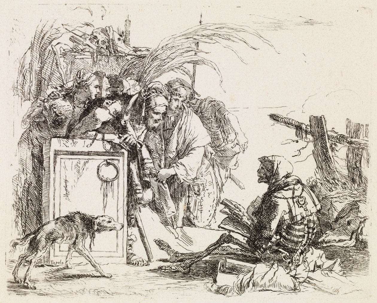 Døden holder audiens, fra Vari Capricci af Giovanni Battista Tiepolo