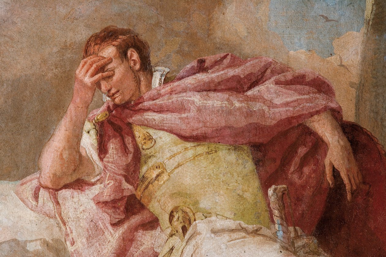 Detalje af Æneide, fra Merkur, der formaner Æneas til at forlade Karthago, fra Æneide-rummet i Palazzina, 1757 af Giovanni Battista Tiepolo