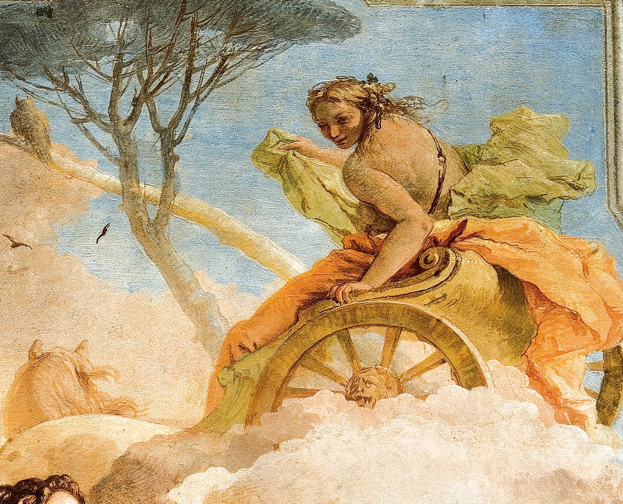 Detalje af Armida, fra Armida bortfører den sovende Rinaldo, fra Jerusalems værelse leveret i Palazzina, 1757 af Giovanni Battista Tiepolo