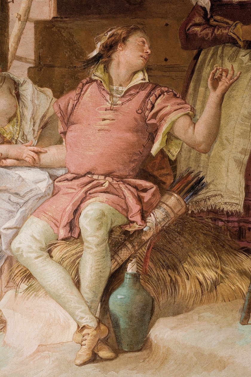 Detalje af Medoro fra Angelica og Medoro, der tager afsked med bønderne, fra Orlando Furiosos værelse i Palazzina, 1757 af Giovanni Battista Tiepolo