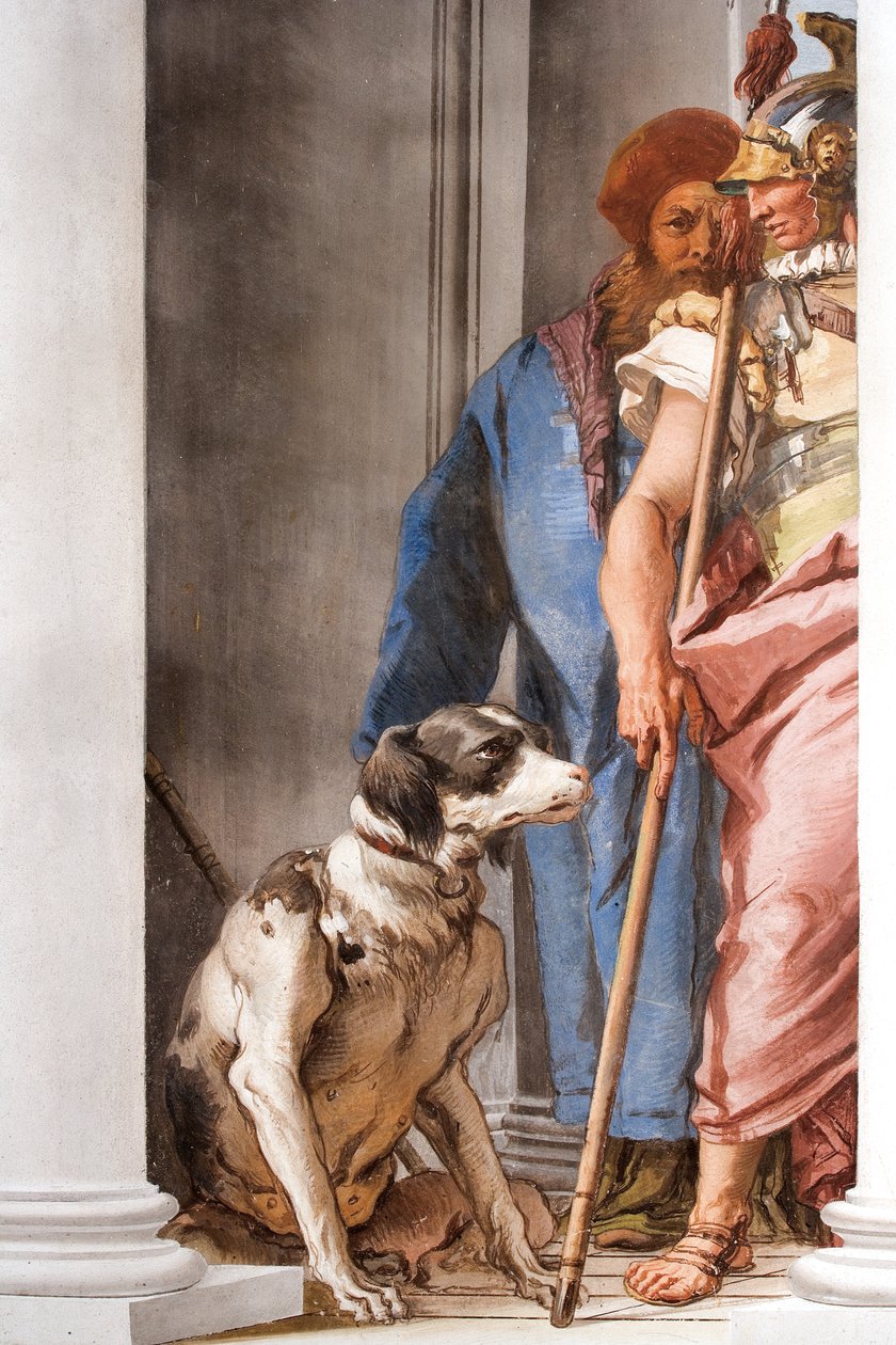 Detalje af den græske flåde i Aulis, fra indgangshallen i Palazzina, 1757 af Giovanni Battista Tiepolo