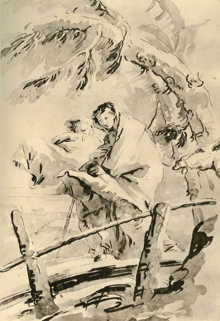 Flyvning til Egypten, før 1752, 1928 af Giovanni Battista Tiepolo