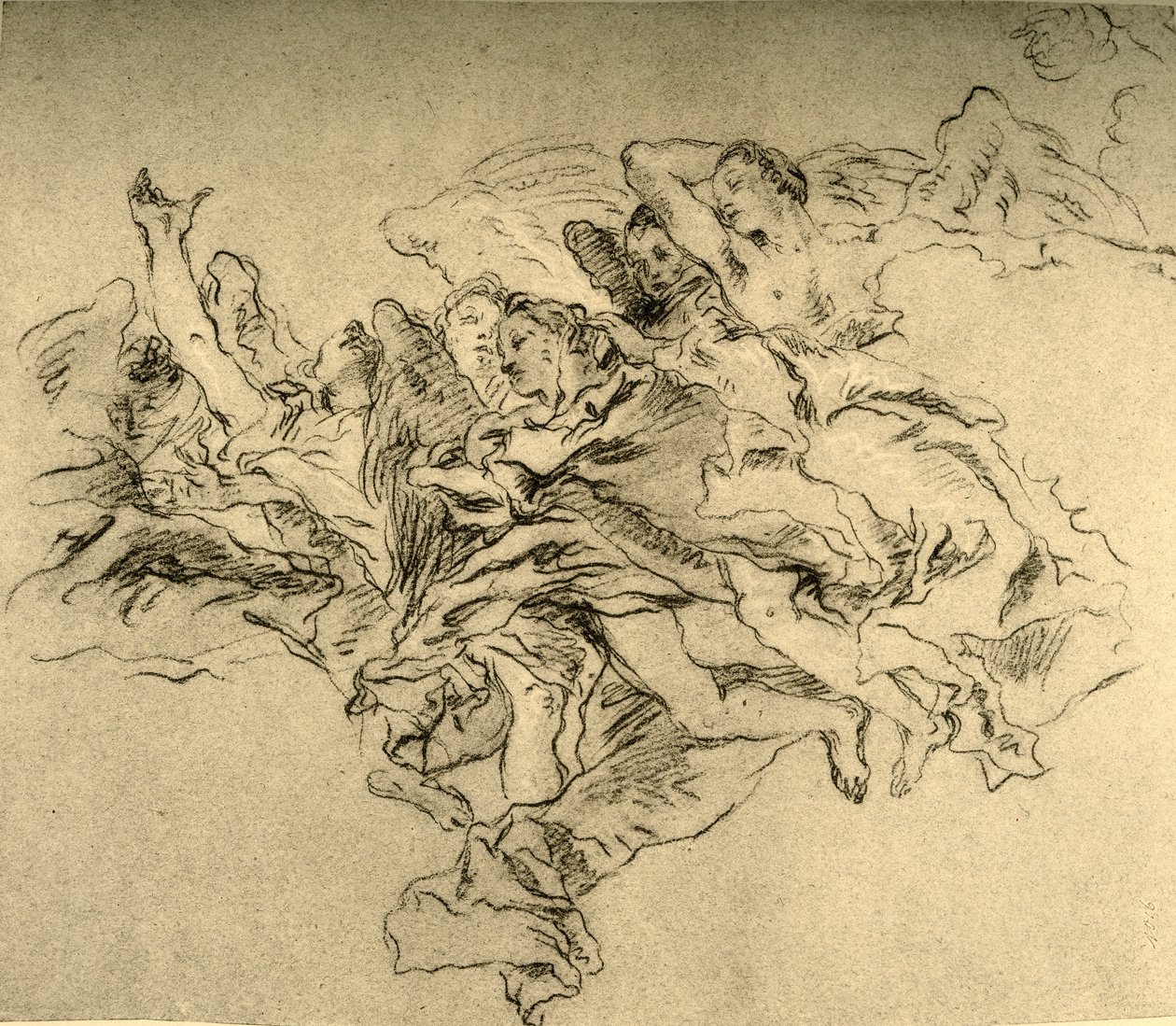 Gruppe af svævende engle, c1755, 1928 af Giovanni Battista Tiepolo