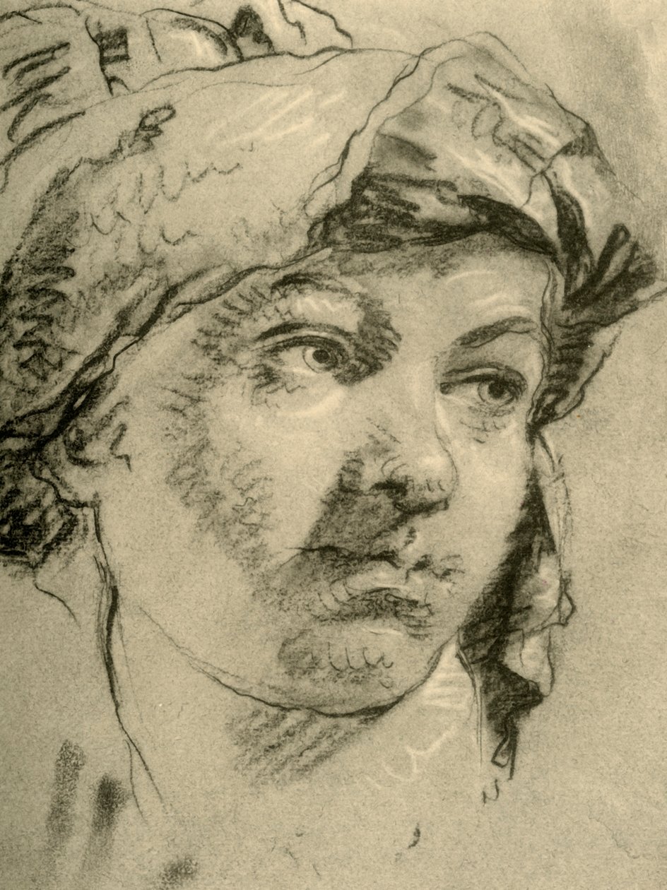 Head of a Girl with a Turban, midten af det 18. århundrede, 1928 af Giovanni Battista Tiepolo