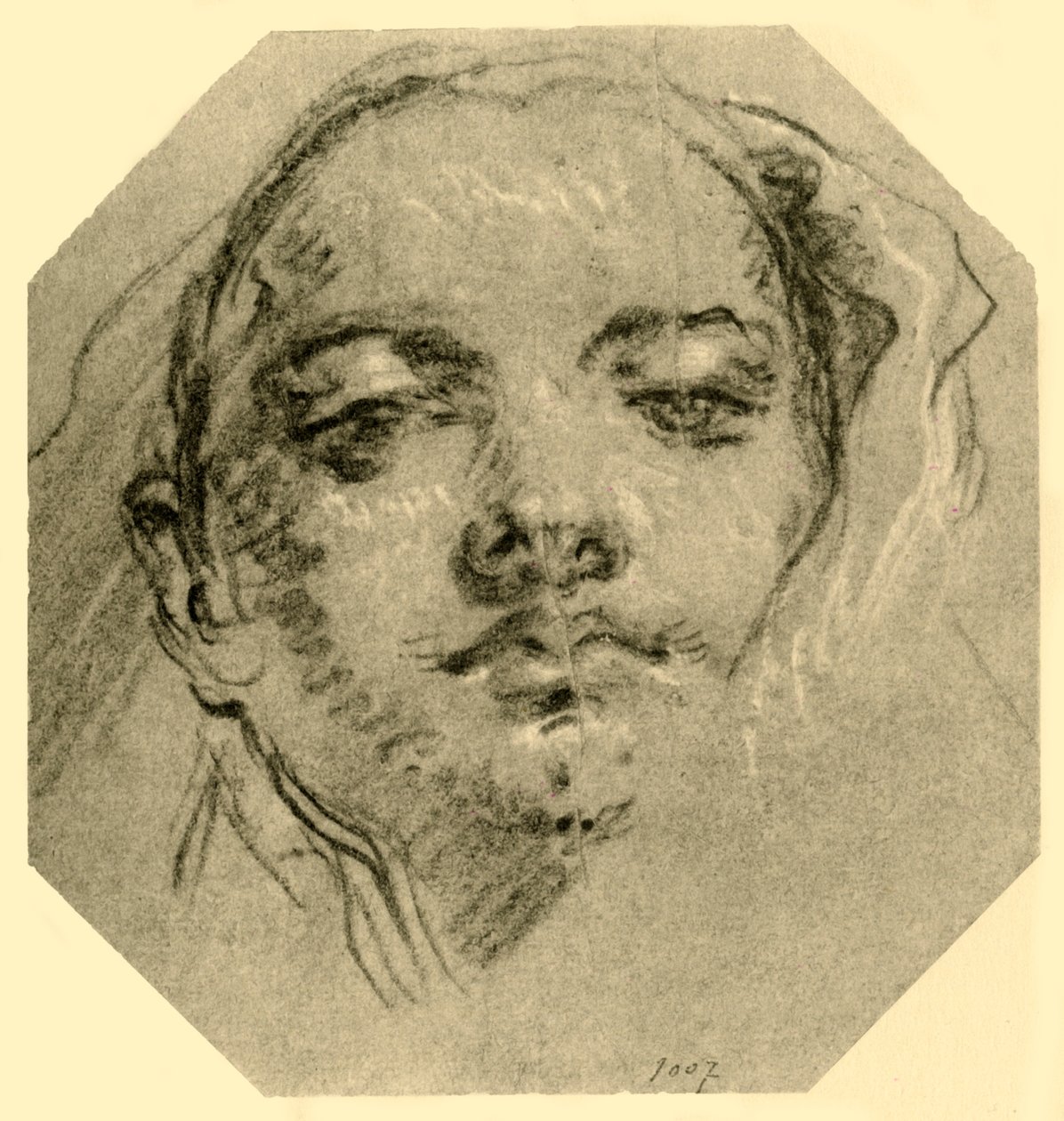 Hoved af en kvinde, c1739-c1744, 1928 af Giovanni Battista Tiepolo