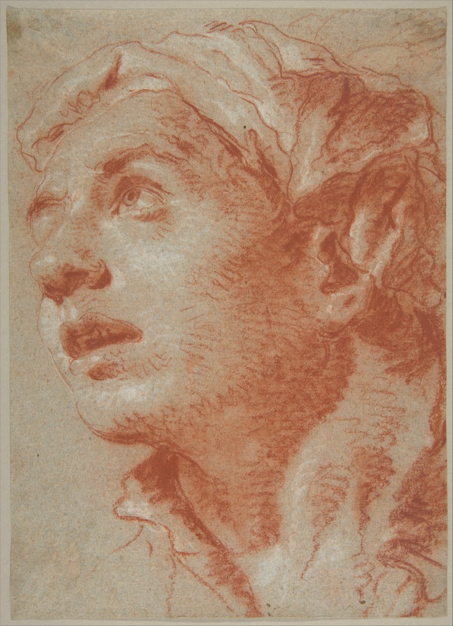 Hoved af en ung mand i trekvartprofil af Giovanni Battista Tiepolo