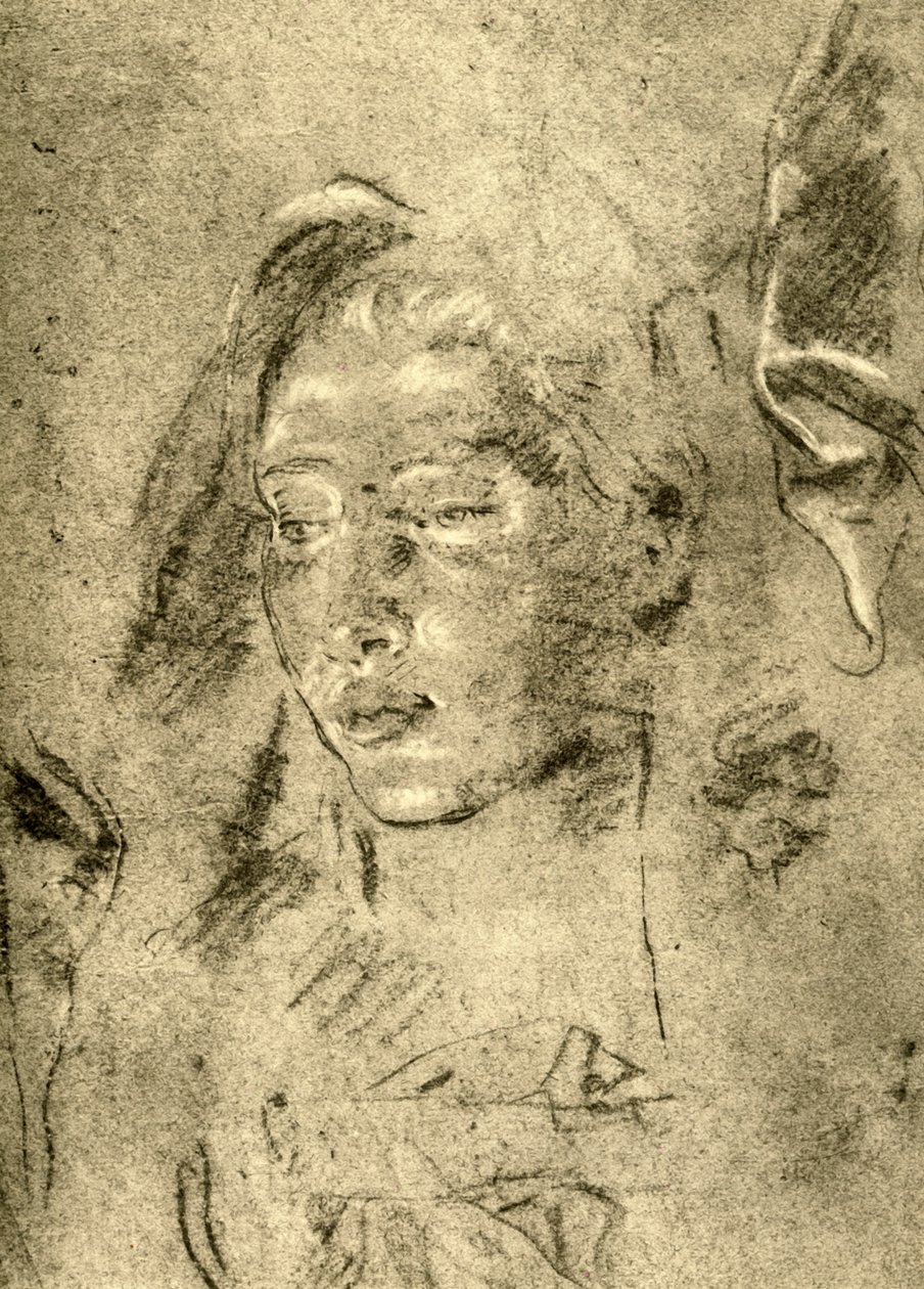 Head of a Young Woman, midten af det 18. århundrede, 1928 af Giovanni Battista Tiepolo
